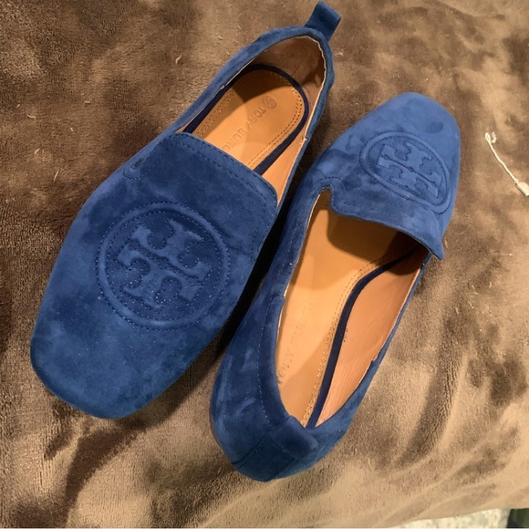 Tory Burch Blue Suede Loafers - Picture 4 of 13